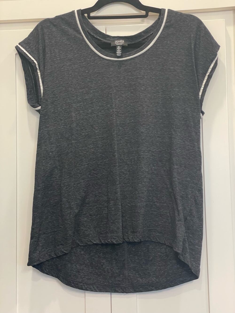 Jones New York Black/White Short sleeve Tee L